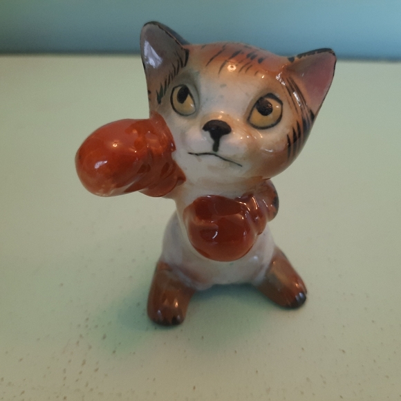 Vintage Ceramic Boxing Cats Kittens Salt & Pepper Shakers SCARCE! - Picture 12 of 13